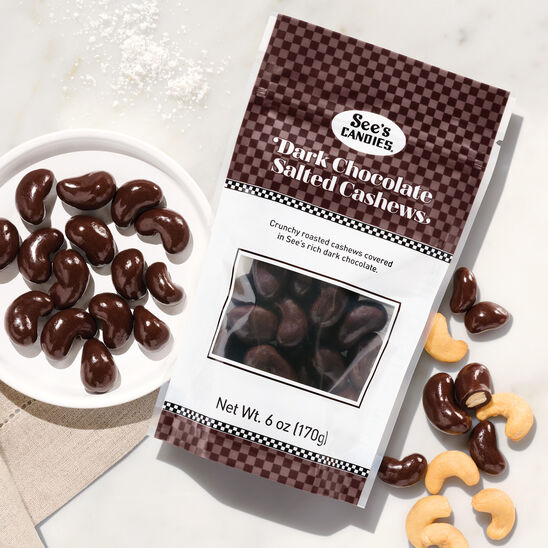 Dark Chocolate Salted Cashew - Salted Cashews Covered in Dark Chocolate