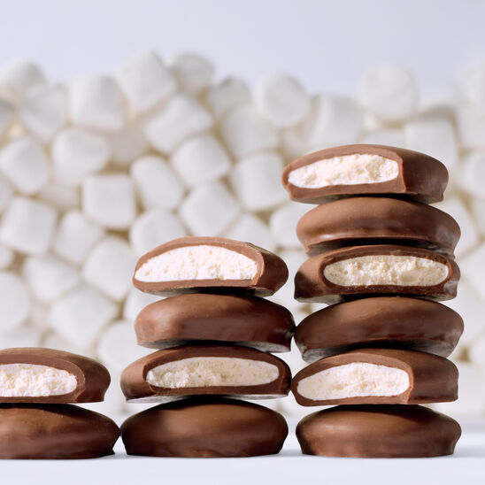 Milk Marshmallow Patties - Honey Marshmallow Patties Covered in Milk Chocolate