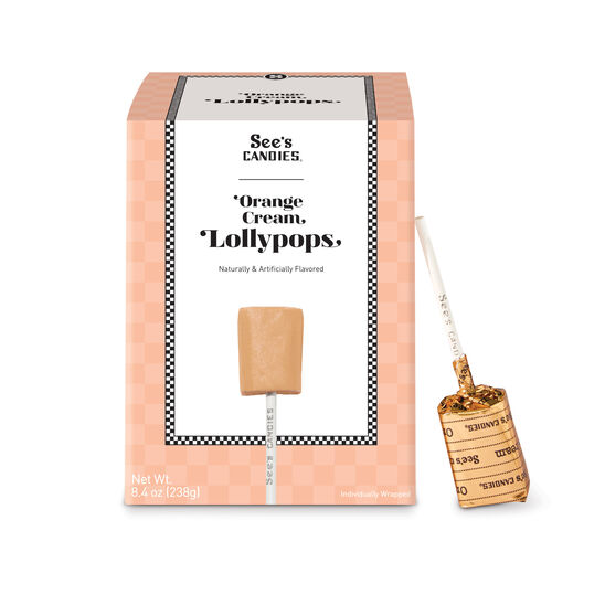 Orange Cream Lollypops - Orange Cream Flavored Pops